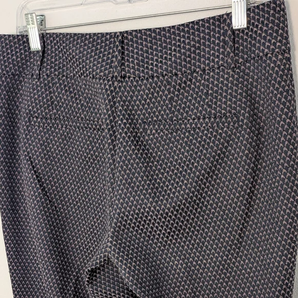 Ann Taylor Curvy Geo Jacquard Ankle Pants Purple Black Size 6 Mid Rise Office - Picture 5 of 12